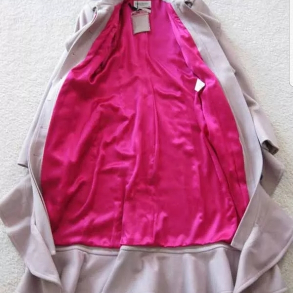 Tom Ford for Yves Saint Laurent Dusty Rose Wool Ruffle Hot Pink Lined Coat Dress - Picture 5 of 6